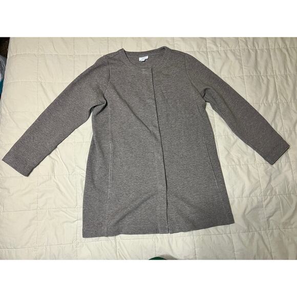 Pure Jill J Jill Snap Front Heavyweight Ponte Knit Coat Beige Women’s Small - Picture 1 of 10